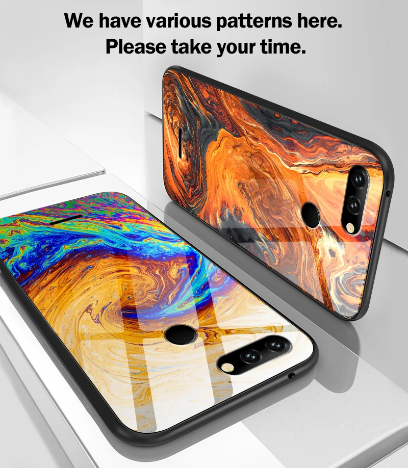 Для Xiaomi Redmi 5A 6A S2 GO Plus модный жесткий чехол из закаленного стекла для телефона Vivo Z5X IQOO NEX AS S1 Pro TPU PC Phone case