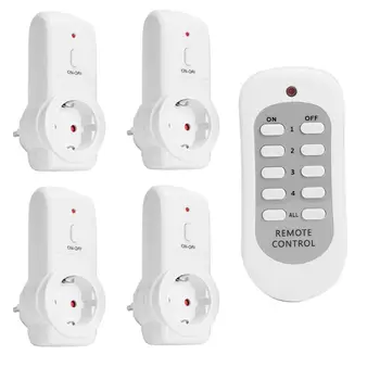 

4pcs UK Plug Save Time and Energy for Convenience Wireless Remote Control Smart Socket Electrical Outlet Light Switch