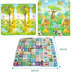 Tapis de jeu éducatif en mousse souple pour bébé, 2 faces, 200x180cm, haute qualité 