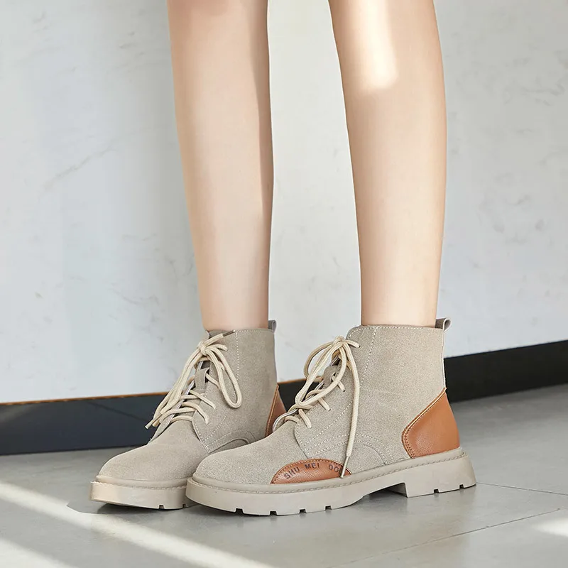 

Martin Boots Women's 2019 Autumn And Winter New Style Korean-style Versatile Flat Boots Women's Winter Students British-Style Th