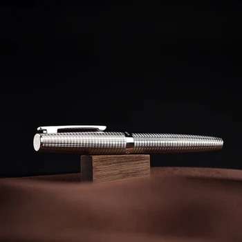 

HongDian 14K Gold Fountain Pen 925 Silver Limited Edition Pen EF/ F Nib Wood Box