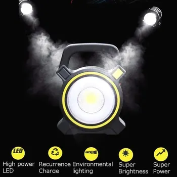 

2400LM LED Searching Light 30W Portable Spotlight Rechargeable Floodlight Travel Camping Light Solar Charge Bracket Work Light