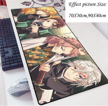 

Popular Anime Demon Slayer Kimetsu No Yaiba Large Mouse Pad Black Lock Edge Computer Table Mat Speed Rubber Non-slip Carpet 11