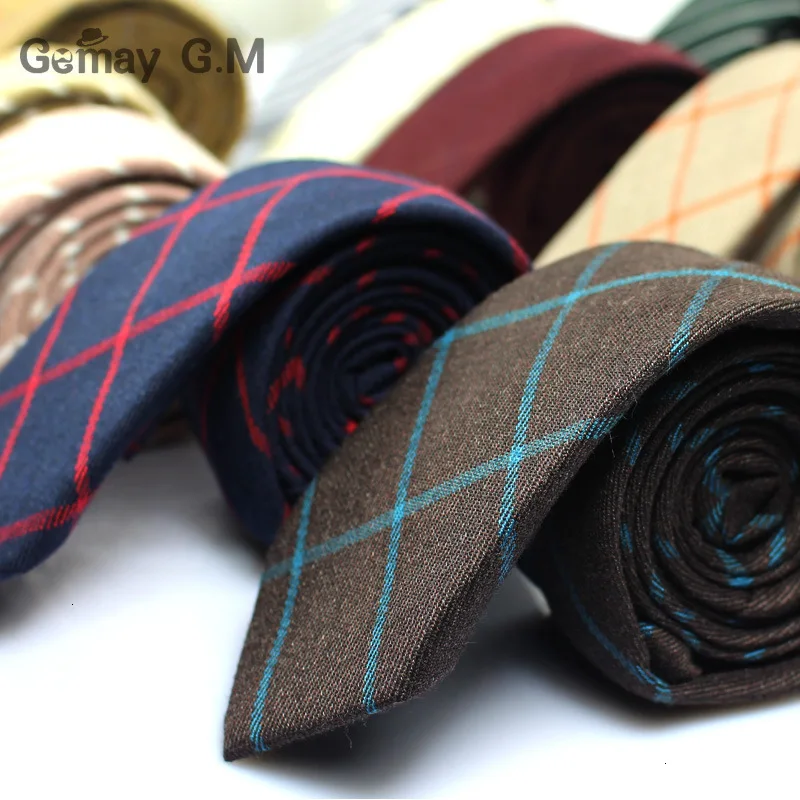Классические хлопковые мужские галстуки, дизайн, узкие галстуки 6 см, тонкие клетчатые галстуки для мужчин, деловые, свадебные, вечерние галстуки