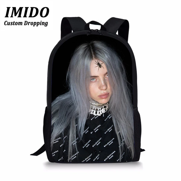 IMIDO Billie Eilish, школьная сумка для девочек, рюкзак для подростков, школьные принадлежности, посылка, сумка через плечо для покупок, рюкзак Mochila - Цвет: WLL4432