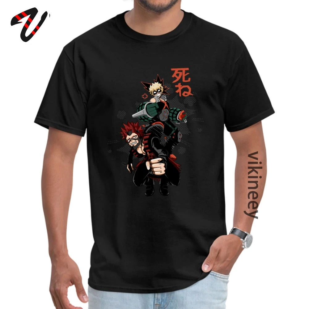 Мужская футболка Kirishima Bakugou хлопковая с аниме Мой герой японский юмористический