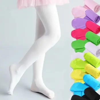 

2020 Girls Kids Tights Opaque Pantyhose Hosiery Ballet Dance Stockings Candy Colors 1Pair Age 1-12Y