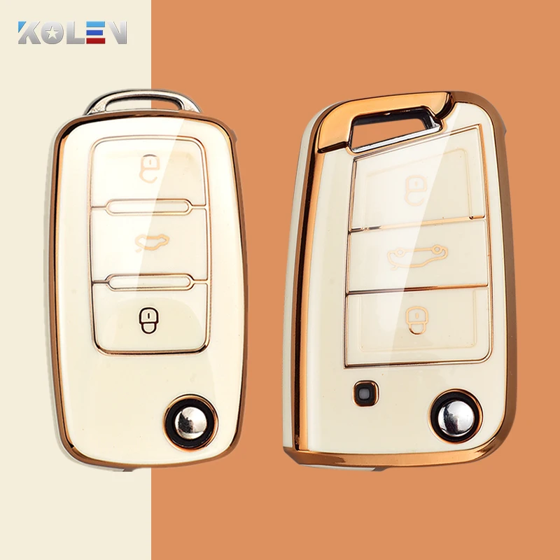 Car Key Case Cover Shell Fob For VW Volkswagen Golf Polo Tiguan Magotan Passat Seat Leon Altea Ateca Skoda Kodiaq Superb Octavia
