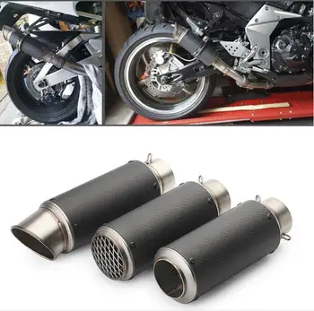 

50mm / 60mm motorcycle exhaust pipe carbon fiber belt mesh With muffler suitable for CBR100 Z1000 Z900 S1000RR MT07 R25 K7K8K9
