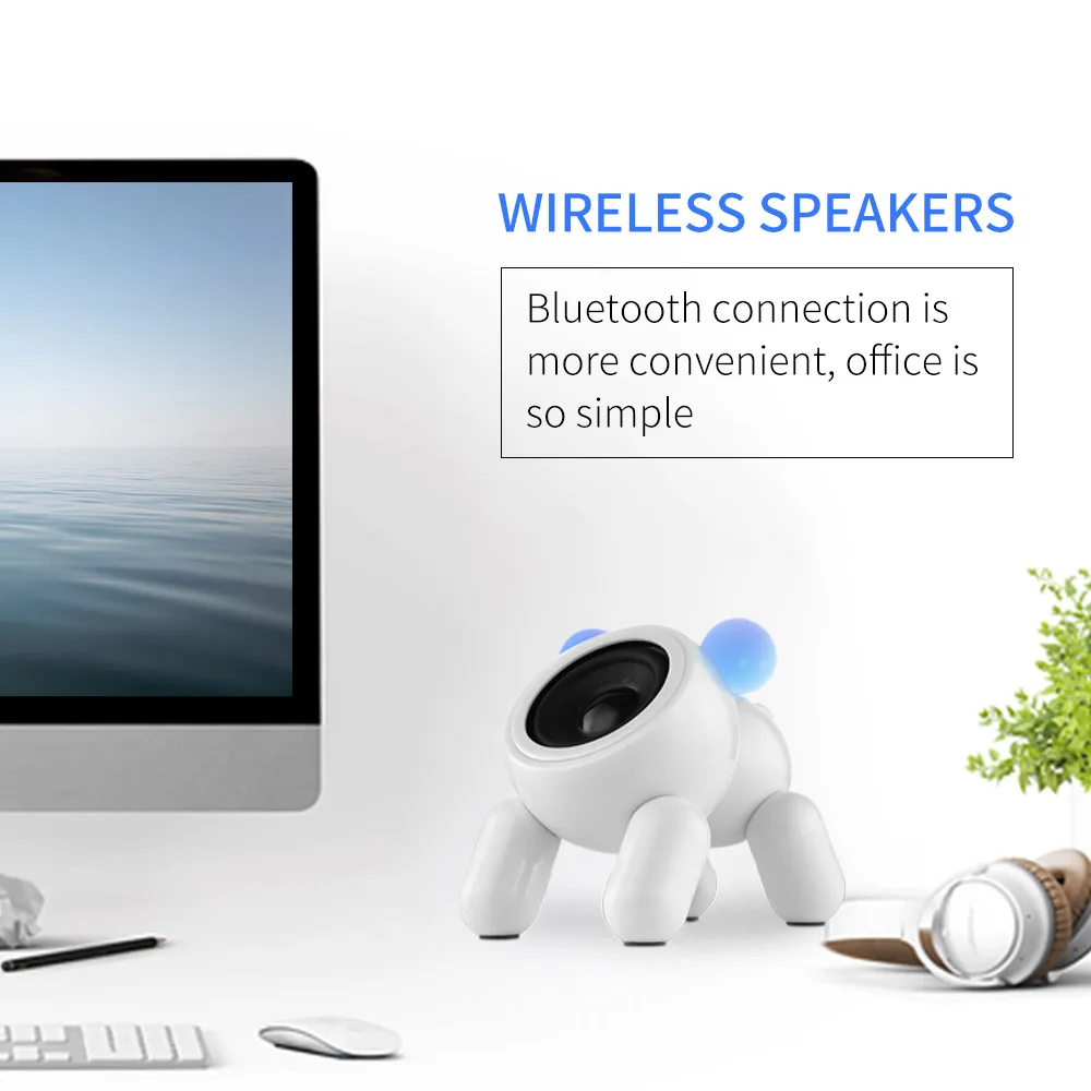 Yulass портативный мини Bluetooth стерео динамик милый щенок стиль беспроводной