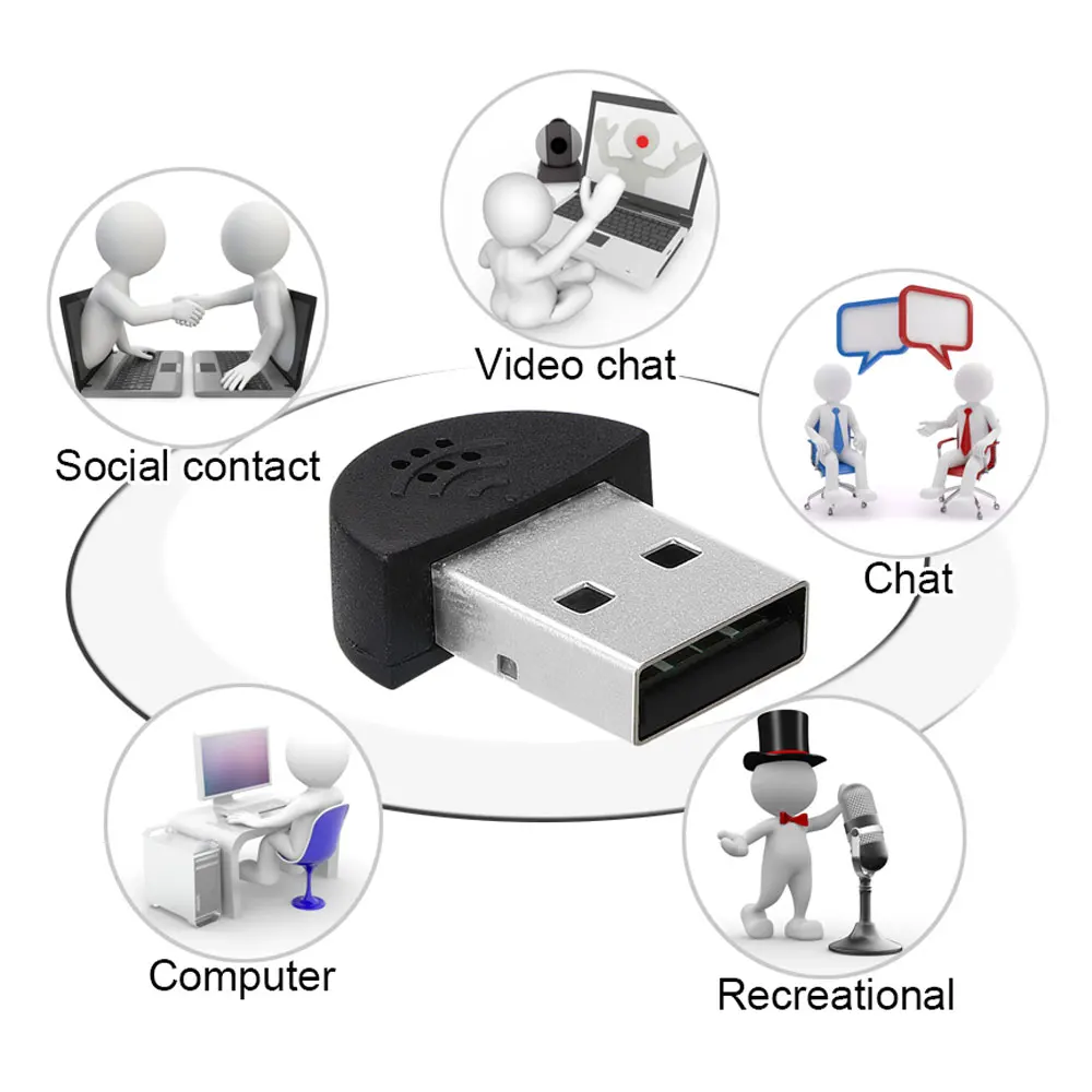 Мини USB 2,0 Микрофон Портативный Студийный, для речи микрофон аудио адаптер драйвер бесплатно для ноутбука/ПК/MSN/Skype