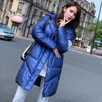 

2019 Down Jacket Warm Coat And Waterproof Women Coats Plus Size Casual Cotton Padded Jackets Outwear Hooded Long Parka Mujer