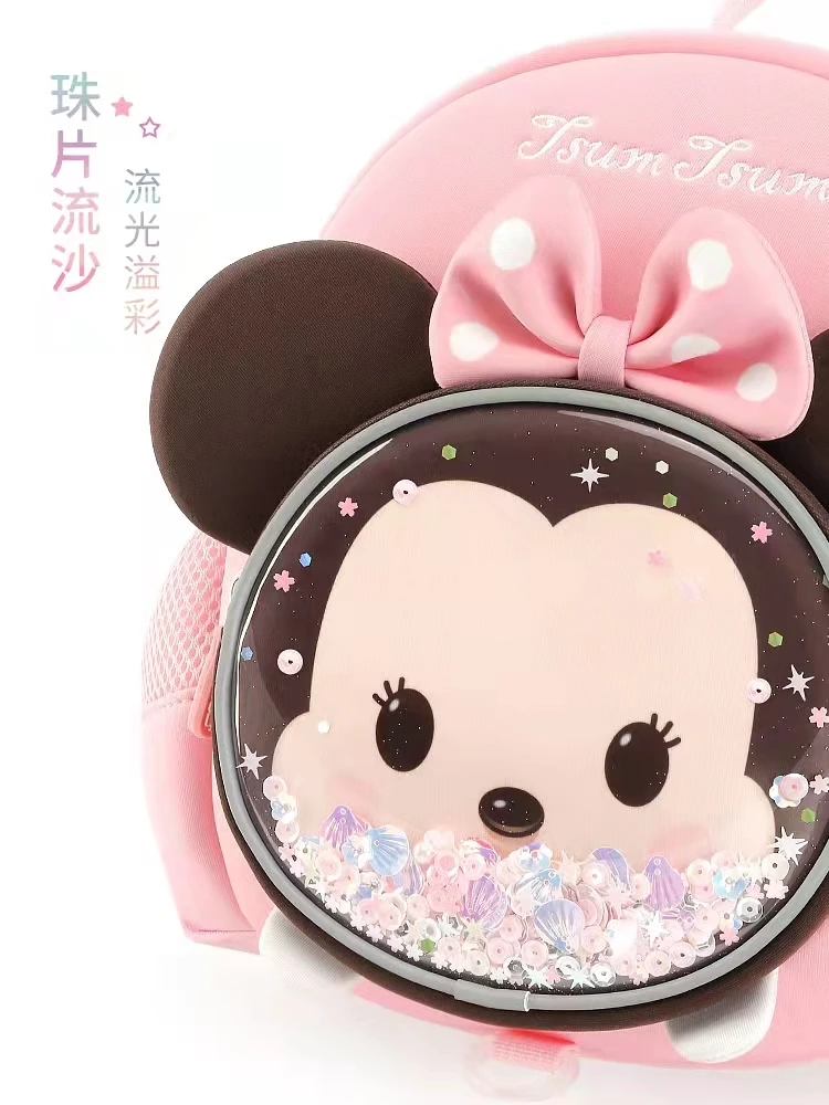 Disney Kindergarten School Bag For Boys Girls Mickey Minnie Tsum  Large Capacity Super Light Student Shoulder Backpack Kids Gift