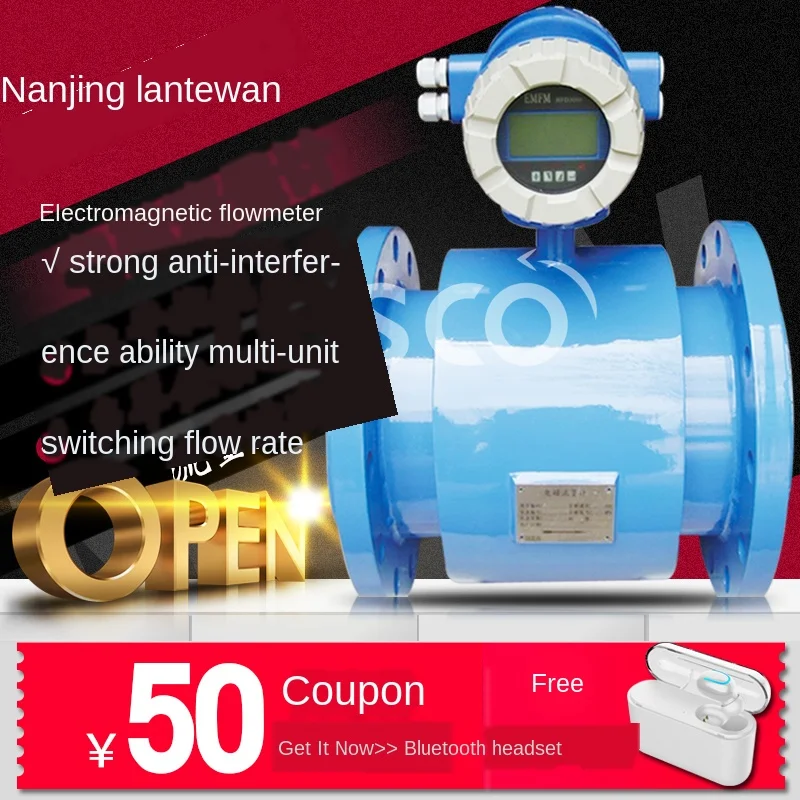 

Pipeline electromagnetic flowmeter sewage liquid digital display integrated explosion-proof meter inserted separate sensor