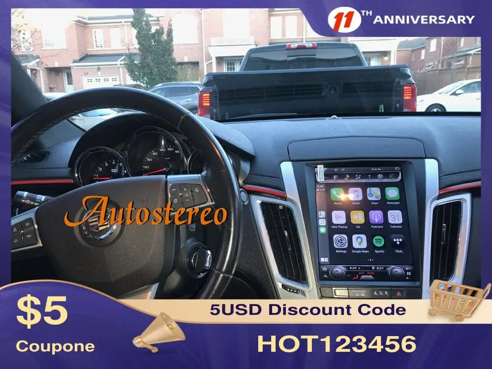

Для Cadillac CT4 2007-2014 Carplay Android 9,0 сенсорный экран автомобильный GPS-навигатор стерео головное устройство мультимедийный плеер Радио HD