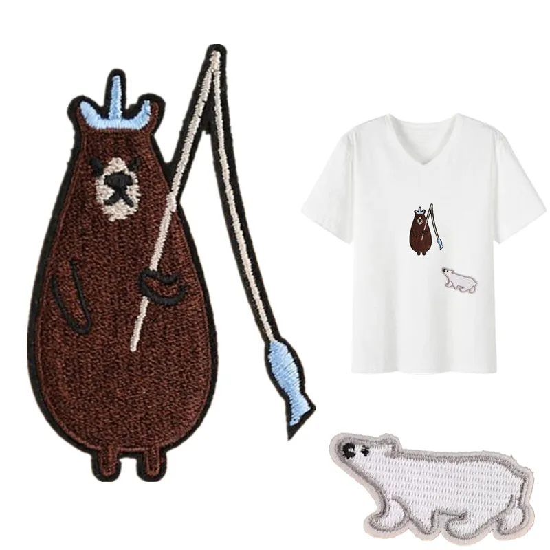 Patches for clothing accessories animal applique bear embroidery iron on patch biker clothes stickers naszywki parches bordados | Дом и сад