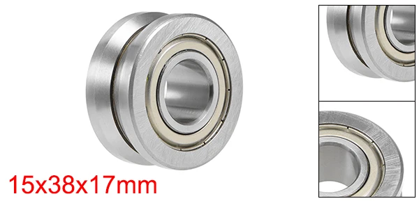 15x38x17mm Uxcell 1 шт. V-Groove шарикоподшипник направляющий шкив подшипники экранированный Тип для 10 мм 14 мм 20 мм 30 мм вал - Цвет: 15x38x17mm