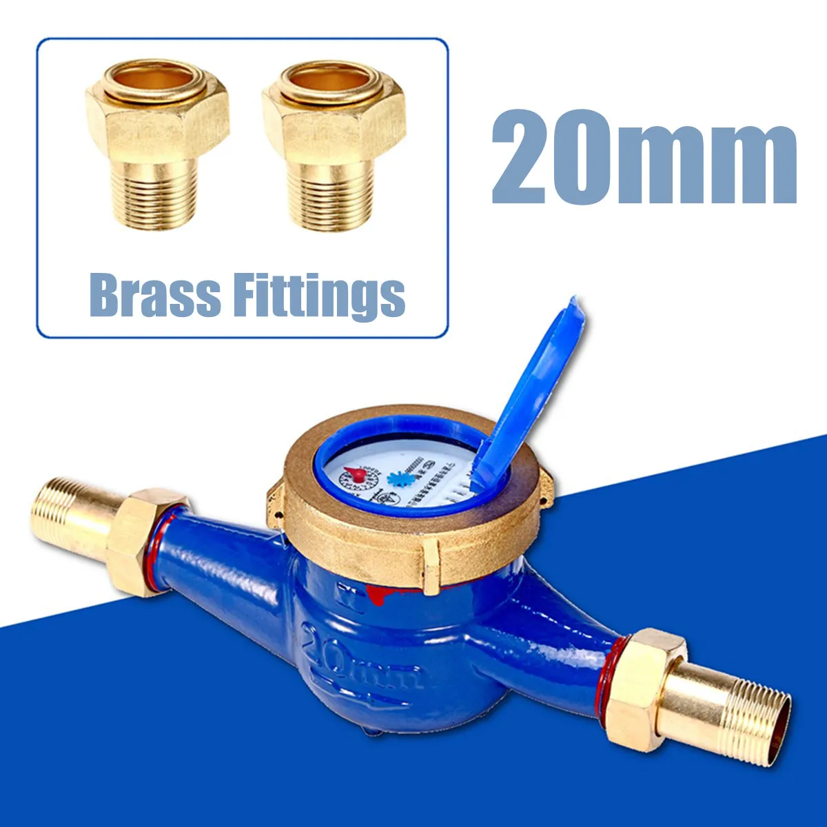 Water Meters Tools Water Meter Heavy Duty Brass Flow Measure Tap Cold