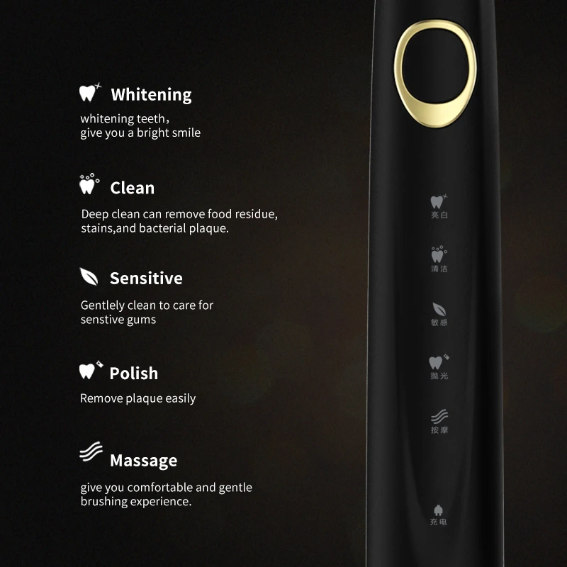 Seago Electric Toothbrush Rechargeable Sonic Automatic Tooth brush replacement Head Soft Bristle Deep Clean Best Gift SG-508 Seago Electric Toothbrush Rechargeable Sonic Automatic Tooth brush replacement Head Soft Bristle Deep Clean Best Gift SG-508