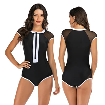 

Plus Size Sexy Swimwear One Piece Swimsuit Women 2020 Black Push Up Padded Monokini Sport Bodysuit Beach Bathing Suit Swim Wear