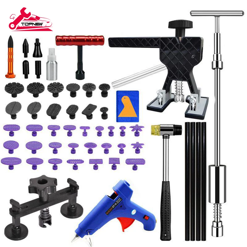 

Paintless Dent Repair Remover Removal Tool Kit Professional Car Dent Remover Tools Bridge Puller T Puller Hot Glue Tap Down Kits