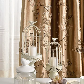 

European Style Curtains for Living Dining Room Bedroom High Precision Jacquard Curtains Luxury Branch Blackout Curtains Design