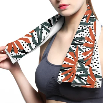 

Flower Hand Drawn Lines Simple Illustration Face Towel Cooling ice Utility Instant Cozy Ice Cold for Running