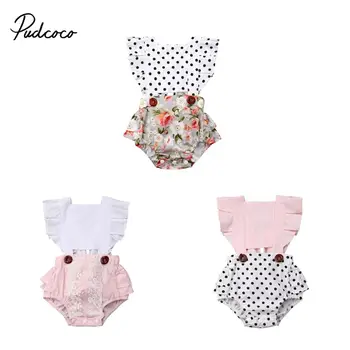 

2019 HOT SALE Toddler Baby Girl Romper Ruffle Backless Jumpsuit Outfit Summer Girl Clothes Lace Splice Romper Jumpsuit Outfit