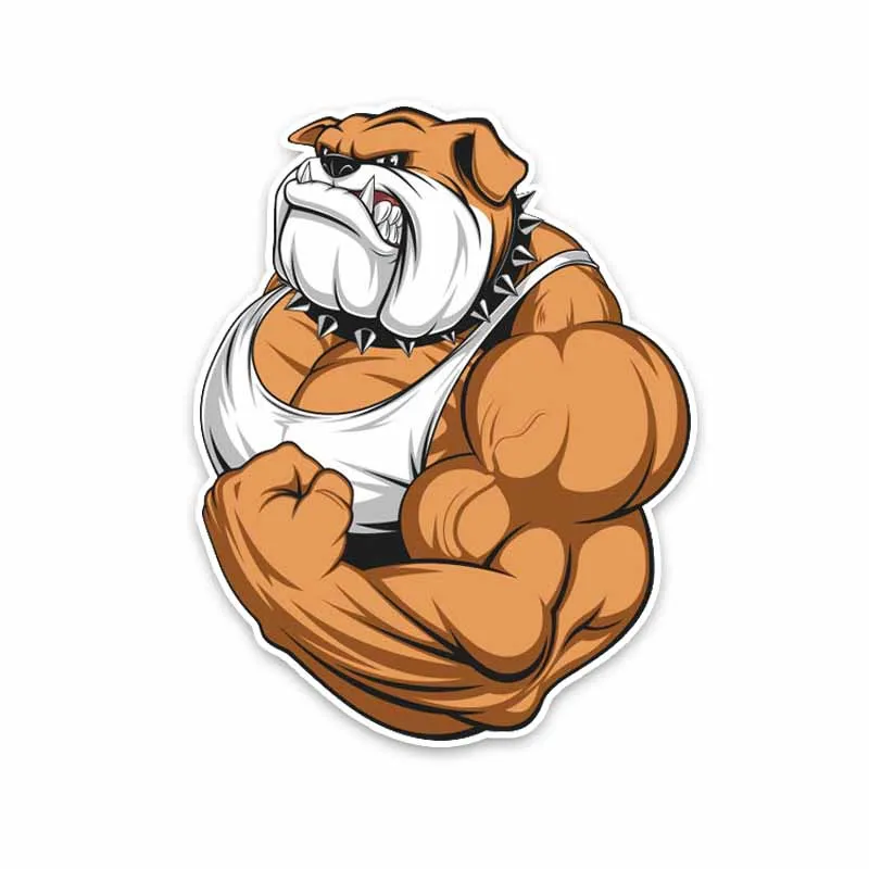 

Personality Bulldog Full Color Bodybuilder Car Stickers Accessories Motorcycle Cover Scratches Waterproof PVC 14cm *10cm