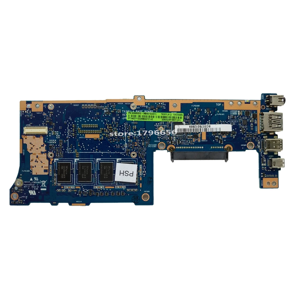 Akemy TX201LA Laptop motherboard For Asus TX201LA TX201L TX201  mainboard Test original with 4G RAM I5-4200U cpu