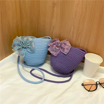 

Straw Woven Bag Women 2020 New Korean Bow Single Shoulder Woven Bag Solid Color Fashion Shoulder Bag Straddle Bag Leisure Trend