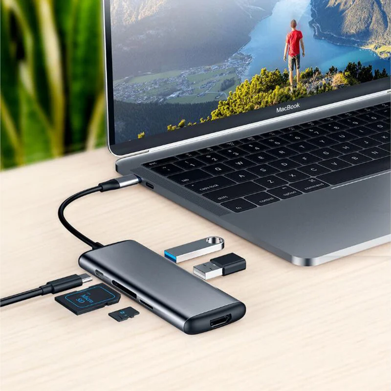 Оригинальный Xiaomi mijia Hagibis 6 в 1 type c к HDMI USB 3 0 TF SD кардридер зарядка PD адаптер