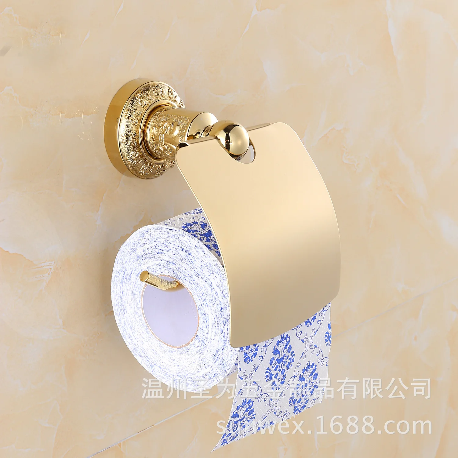 

Manufacturers Direct Selling Gold Varved Sanitary Ware Tissue Holder Toilet Roll Stand Toilet Paper Holder Bathroom Hardware Pen