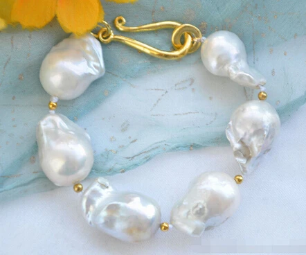 >>>> WHITE BAROQUE KESHI REBORN PEARL BRACELET