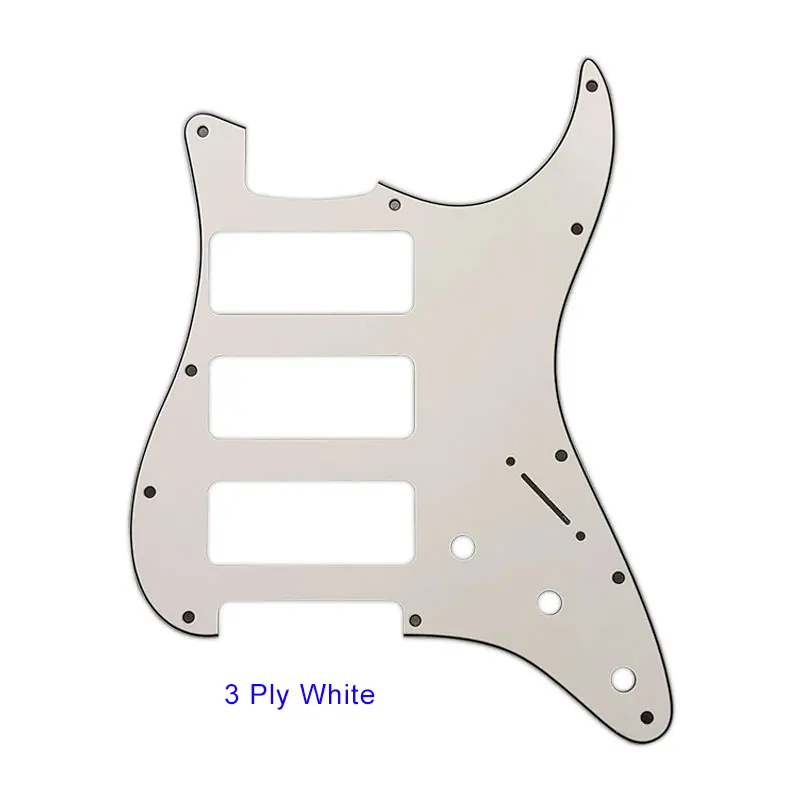 3 Ply White Pleroo гитарные части для США 11 монтажное винтовое отверстие Стандартный ST 3-P90 Strat HHH хамбакер гитара накладка - Цвет: 3 Ply White