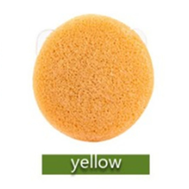 07 yellow 1 шт., круглая форма, спонж Konjac, косметический спонж для чистки лица, натуральный спонж Конняку, средство для очищения лица, смывка, новинка - Цвет: 07 yellow