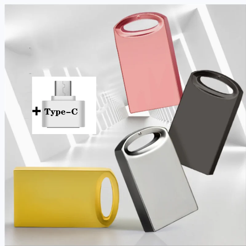 

Pendrive Waterproof Mini Metal Usb Flash Drive Type-C 64GB Pen Drive Usb 2.0 128GB 4GB 8GB 16GB 32GB 256GB Memory Flash Stick