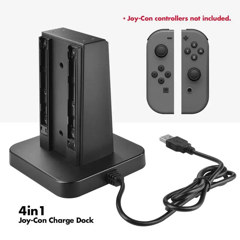 4 в 1 USB зарядная станция для nintendo Switch Joy-con, usb зарядная док-станция с Светодиодный индикатор