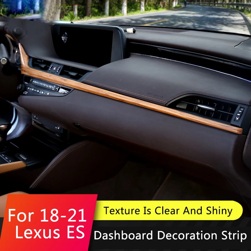 Black wood grain Central Console Dashboard Strip Trim For Toyota Camry 2018-2021 