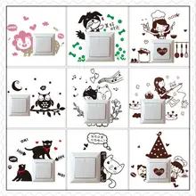 Eaby Amazon стиль милый мультфильм корейский стиль наклейки на выключатель Экспрессия наклейки съемные наклейки на стену спальня Водонепроницаемый D