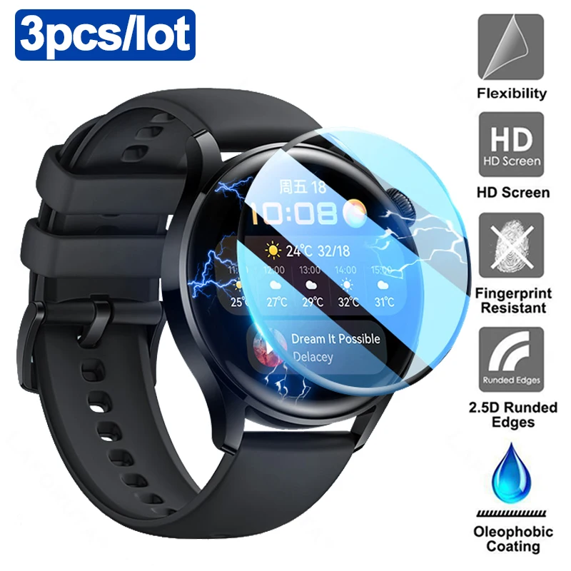 3 sztuk szkło hartowane dla Huawei zegarek 3 Pro 48mm szkło ochronne dla huawei GT 2 e Screen Protector Film smartwatch akcesoria