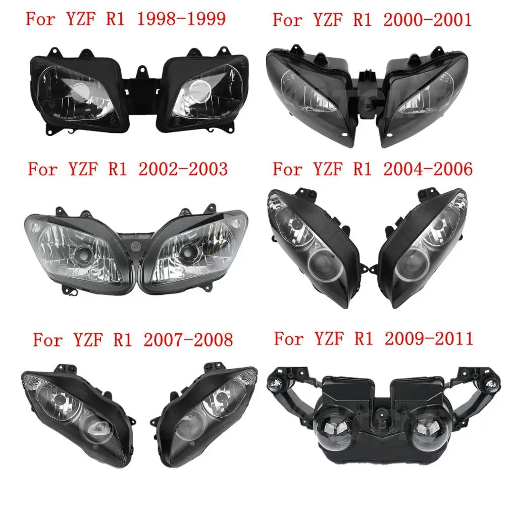 

Motorcylce Front Headlight Head Light Lamp Assembly For Yamaha YZFR1 YZF R1 1998-2011 99 00 01 02 03 04 05 06 07 08 09 10 New