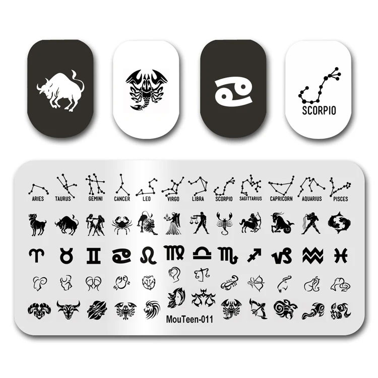 For Nail Stamp MouTeen051 Constellatory Star Nail Stamping Plates Manicure Set For Nail Art Stamper 2