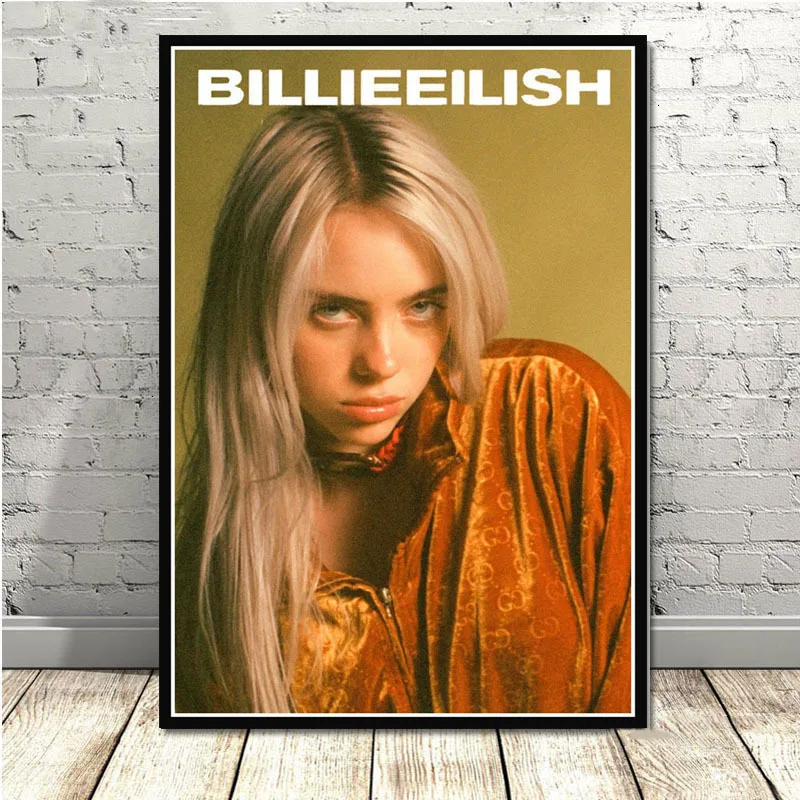 Горячая Billie Eilish музыкальная певица поп-звезда плакаты и принты картины на стене холст живопись декоративная домашний декор Куадрос