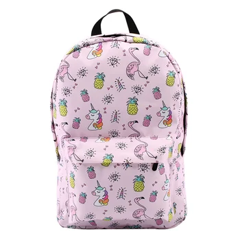 

1 PC Unicorn Flamingo Printing Bagpack Children Cartoon Cute Large Capacity School Bags Girls Women Laptop Big Travel Bag New