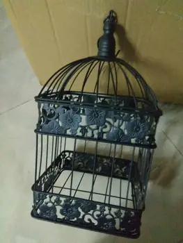 

Fashion Wedding Birdcage Iron Home Decoration Props Bird Cage Custom Decorative Cage Black