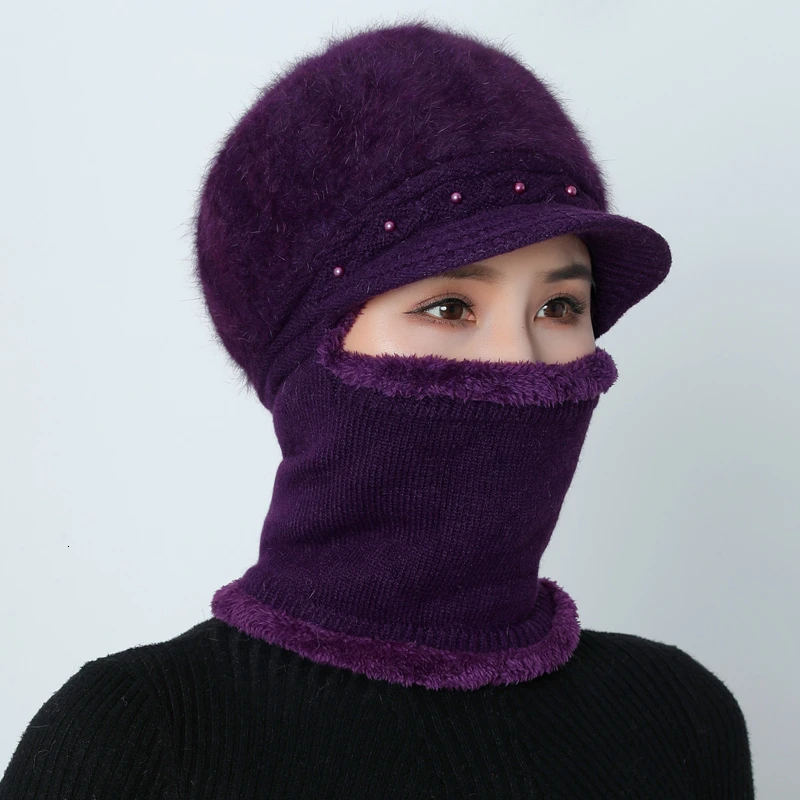 Зимние шапки Скалли Beanies шляпа для мамы Beanies женский шерстяной шарф головные уборы, Балаклава маска Gorras капот твист полосы вязаные шапки - Цвет: 01