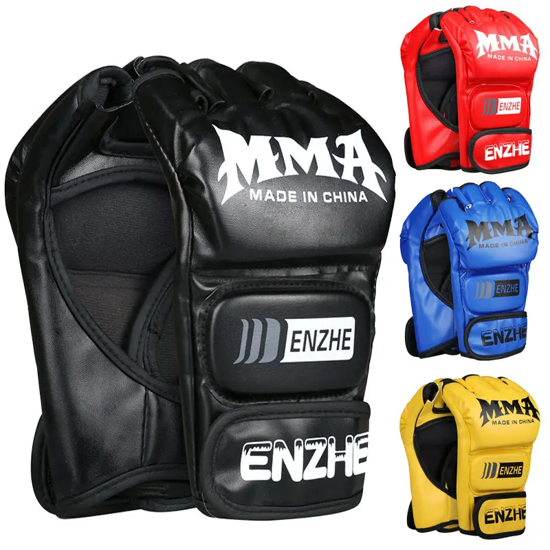 ENZHE MMA Перчатки из искусственной кожи груша для бокса толстые перчатки с