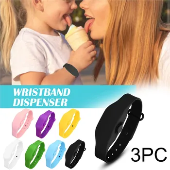 

3pc Silica gel Portable Bracelet Wristband Hand Dispenser Wearable Hand Sanitizer Dispenser Pumps Dispensing Tool For Adult Kids