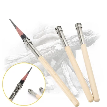 

5PCS/Lot Wooden Handle Pencil Extender Holder Colored Pencil Lengthener Tool Adjustable Top for School Art Sketch Writing